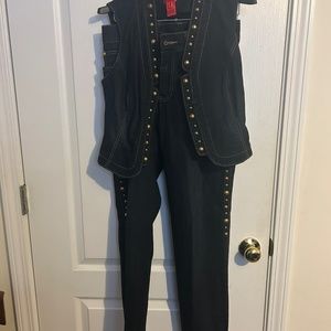 V Cristina size 6 denim pants with M vest